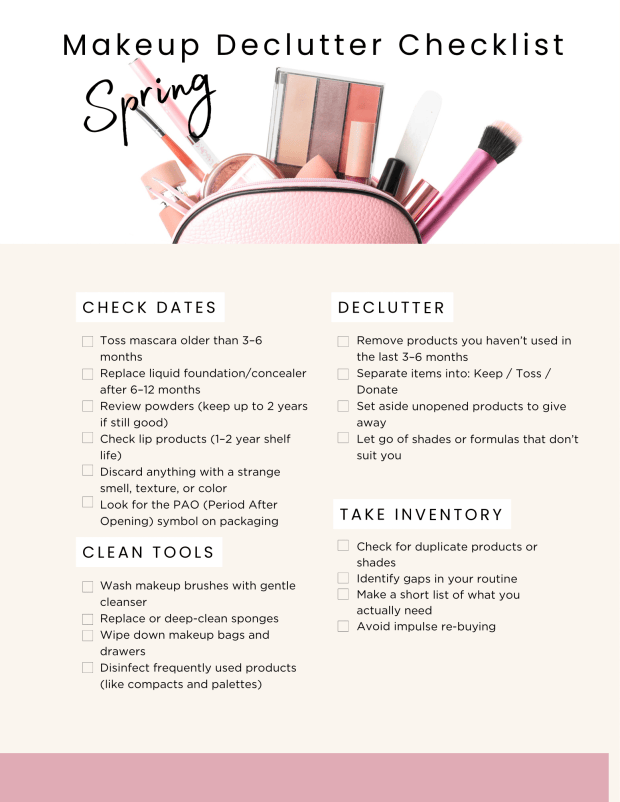 Spring Cleaning Cosmetics Spring cleaning – Makeup Edition – So Healthy & Well